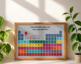Lake District Periodic Table Art Print: Gift for Hikers