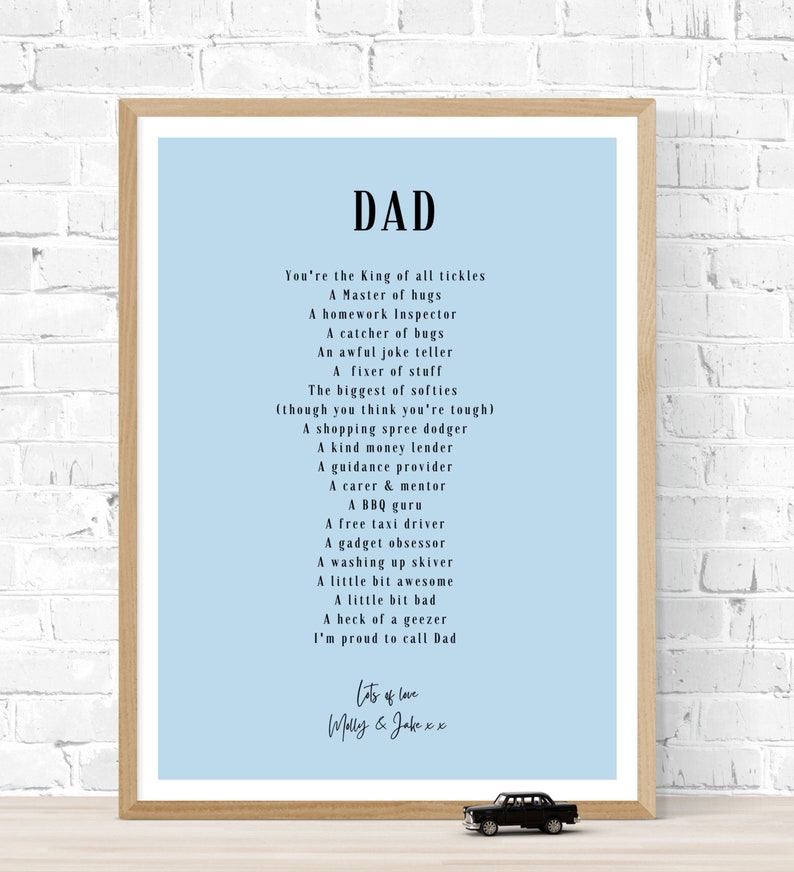 Dad Print Dad Poem Lockdown Gift Dad Poem Gift Fathers | Etsy