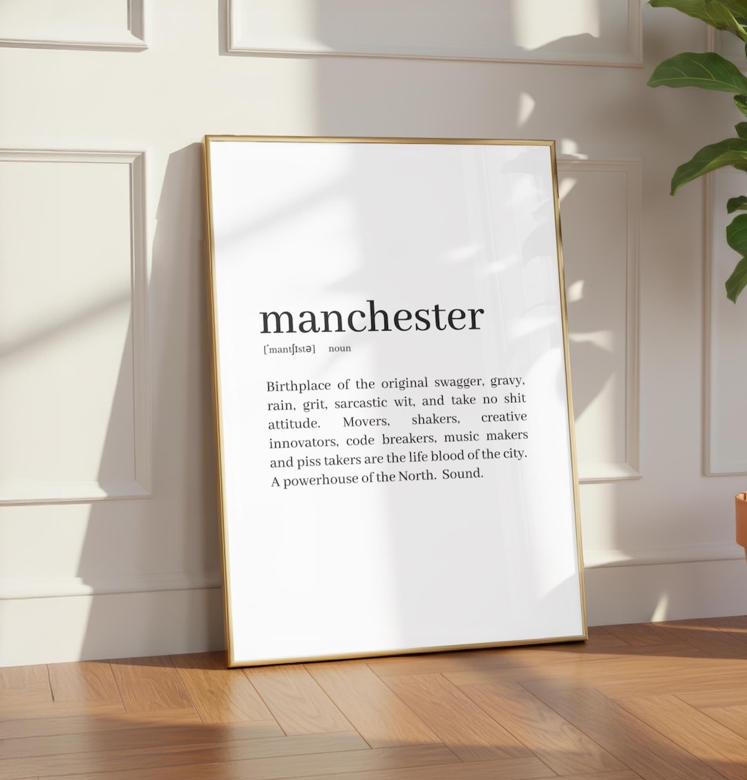 Manchester Definition Manchester Definition Print: City Typography Wall Art - Etsy