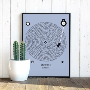 Studio 54 Playlist Classics Poster | Studio 54 Playlist Classics | Disco Print | Disco Poster | Studio 54 Wall Art | Playlist Print