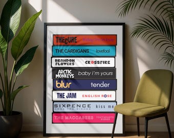Indie Cassette Print | Love Song Classics | Alternative Music Poster
