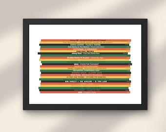 Reggae Music Poster | Record Spine Print | Vinyl Record Art | Personalised