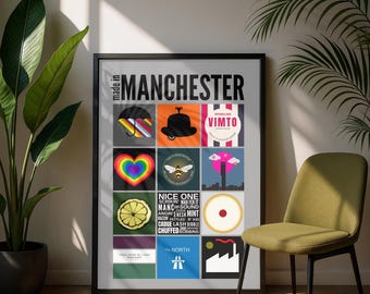 Manchester Pop Art Print: City Culture Souvenir