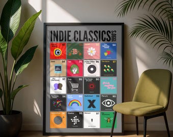 90s Indie Music Pop Art Print: Britpop Classics Poster