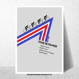 Cartel del Tour de Francia / Tour de Francia Jersey / Arte del Tour de Francia / Ciclismo del Gran Tour / Impresión de ciclismo / Cartel de ciclismo