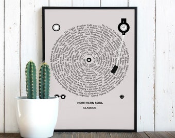 Northern Soul Poster | Northern Soul Playlist | Northern Soul Playlist Print | Northern Soul Wall Art | Keep The Faith Poster