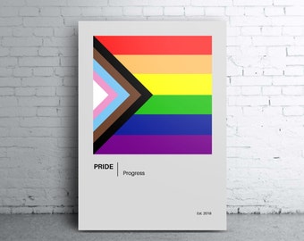 Pride Progress Print | Pride Poster | LGBTQ+ Print | Pride Art | Rainbow Flag | Gay Pride Poster | Gay Pride Typography | Progress Print |