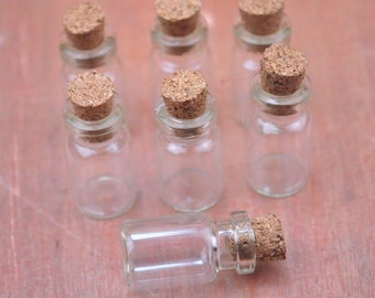 4-17mm Glass Jars Dollhouse Miniature Fairy Garden Bottles with Corks