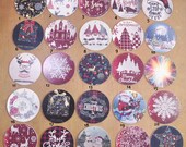 6Pcs DIY Wooden Earrings, Christmas Earrings,Winter Fashion Earrings,Christmas Jewelry,Womens Winter Fashion Accessories,25 patterns,60mm