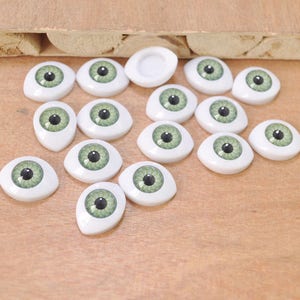 10pair Green Eyeball Cabochons,Doll Eyes,Doll Eyes Plastic,Eyes Craft,Eyes Flat Back,doll eyes supplies 14x19mm