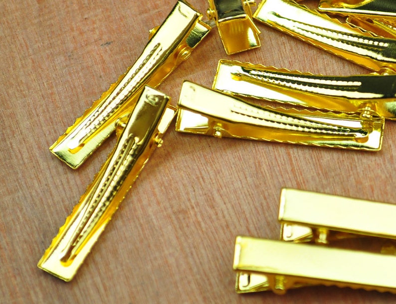 Hair Clipgold Hair Clips50pcs 41x7mm Gold Flat Metal Hair Etsy