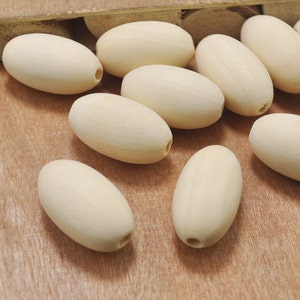 Natural Oval Wooden beads,50pcs, 29x19mm Oval Wooden Beads,Unfinished Wood Beads