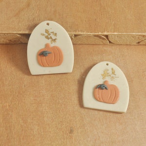 Kürbis Ton Ohrringe Anhänger, Herbst Clay Tropfen Ohrringe Charm,Handgemachte Polymer Clay Ohrringe,DIY Ohrringe Fundstücke,Halskette Schmuck Handmade