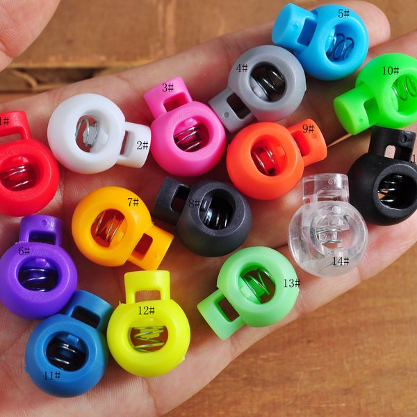 10-100Pc Plastic Single Hole Round Cordlock,Toggles Stopper,18mm drawstring lock,Colored cord lock,elastic cord stop,Toggle Lock supply