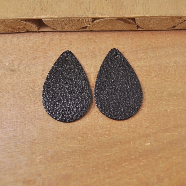 10pcs Small Leather Teardrops shapes For Earrings Making,Black Leather Teardrop with holes,faux leather Tear Drop Die Cuts--4843#