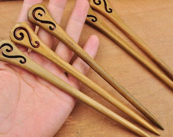 High Quality Wood hair stick,Handmade Natural Fragrant Green Sandalwood carved hair stick,shawl pin，Wooden Hairpin,Hair Chopstick,