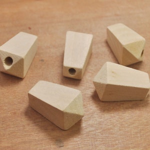 Wood Bead,10pcs Large Natural Faceted Wooden Beads,Unfinished,DIY Necklace Pendant, Jewelry Supply,Wood Crafts 43x21mm,