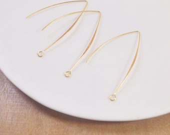 20Pcs Large Gold plated Earring Hooks,Metal Earwire,Jewellery Findings ,Arc Earring,Hook Earrings--54mm