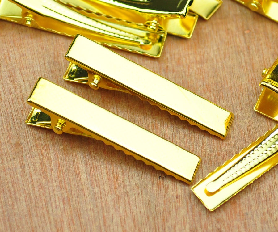 Hair Clipgold Hair Clips50pcs 41x7mm Gold Flat Metal Hair Etsy