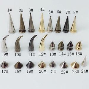 20Pcs Bullet Punk Spikes,Leather Crafts Screw Punk Studs Cone Rivets Screw Punk Bullet Cone Spike Stud Metal Screw Rivets Punk Stud