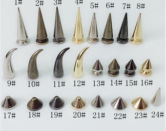 20 piezas Bullet Punk Spikes, artesanías de cuero tornillo Punk Studs cono remaches tornillo Punk Bullet cono Spike Stud Metal tornillo remaches Punk Stud