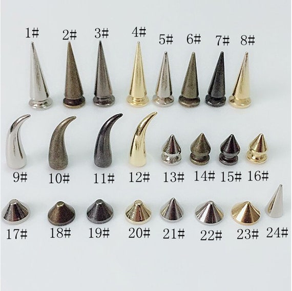 20pcs Bullet Punk Spikes leather Crafts Screw Punk Studs Cone