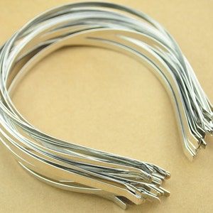 Silver Headbands,100pc 6mm silver plated Metal Headbands,Thin, with bent ends for best comfort,Wholesale,plain and simple. image 2