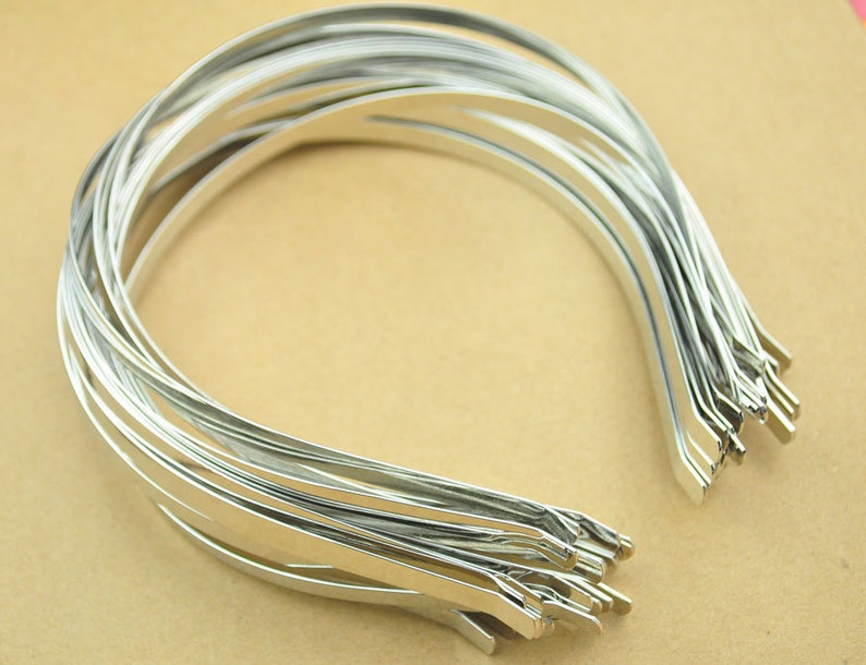 Silver Headbands,100pc 6mm silver plated Metal Headbands,Thin, with bent ends for best comfort,Wholesale,plain and simple. image 2