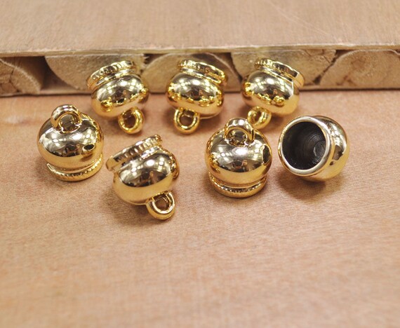 50pcs Gold End Cap large Plastic End Cap top string Cord Caps tassel Caps leather Cord Cap end Jewelry Connector Gold Color 15x18mm Etsy
