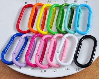 10-50 Carabiner Snap hook,Colorful Aluminum Carabiner,Oval ring push gate clip,Carabiner Clip,Carabiner keychain,carabiner hook clasp spring