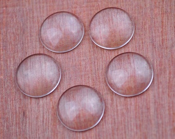 50pcs 16mm Round Clear glass Domed cabochons for Making Photo Pendant, Transparent Glass beads,transparent glass Domes,jewelry Cabochons