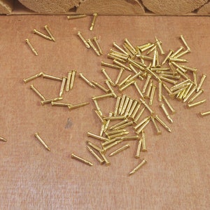 100pcs Solid Brass Brad Nails 2x8mm, Tacks, Nails, Brads. Small, Tiny, Micro, Precise, Round head,Tie Tack, Pad Lapel Pin
