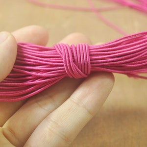 50/100yards Rose Red Elastic Cord,1mm Nylon Coated Round Elastic Cord Stretch Beading Mala String,Stretch Drawstring,Stretch Cord