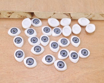 10pair Tiny Gray Eyeball Cabochons,Doll Eyes,Doll Eyes Plastic,Eyes Craft,Eyes Flat Back,doll eyes supplies 12x16mm