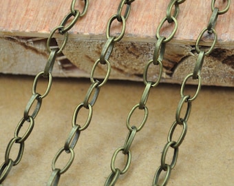 Chian,Necklace Chains,32ft(10 meters) Antique bronze Chain Rectangle Chain Metal Chain Link Chains 5x8mm