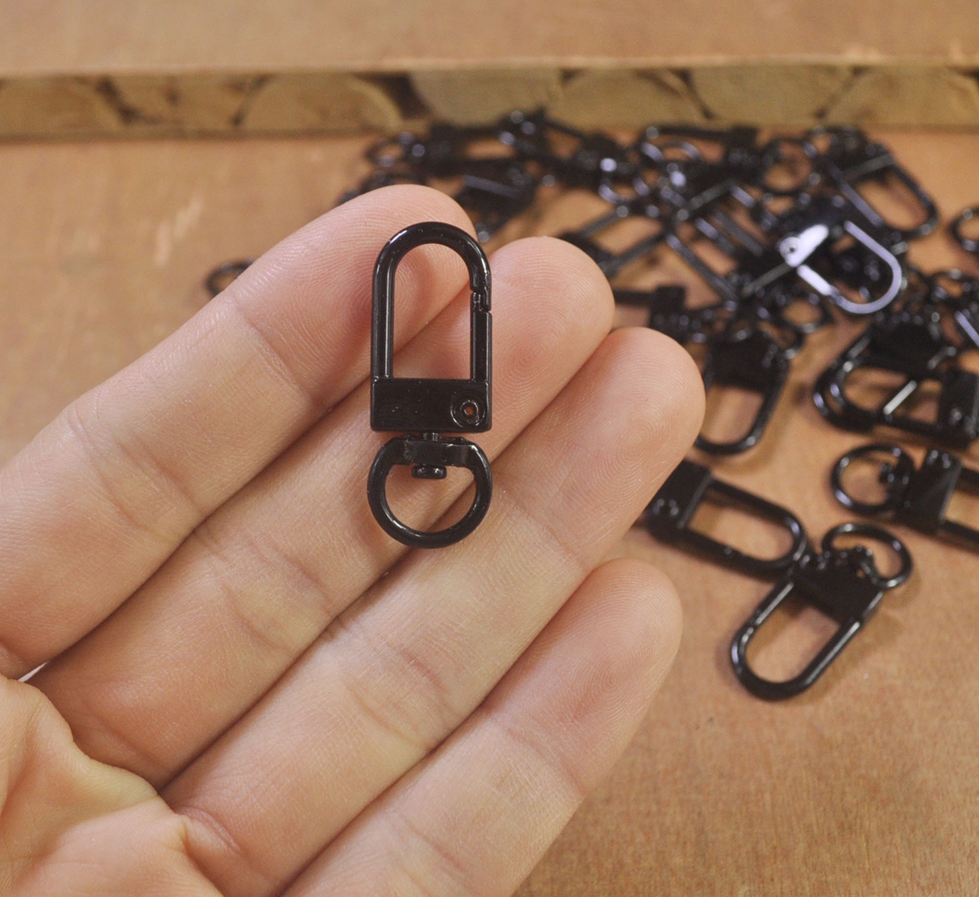 30pcs Black Lobster Swivel Clasps Key Ring, Lobster Clasp,swivel