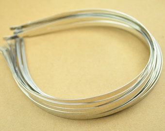 Silver Headbands,20pc 5mm silver plated Metal Headbands,Thin, with bent ends for best comfort,Wholesale,plain and simple.