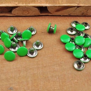 20 Green 9mm Double Cap Rivets,Stud Rapid Rivets Leather Craft Repair,rivet studs for purse bag Handbags Shoes Belts leather craft diy