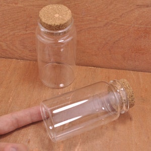 Big Glass Bottles 5pcs clear glass bottles with corks,Glass Jar Vial Charm Pendants,Empty Glass Vials,Big Glass Jar--90x47mm.