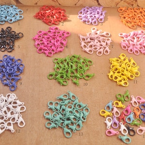 30Pcs Mixed Color Small Lobster Clasps,12mm parrot clasps,Claw Clasps,Wholesale Necklace/bangles Clasp,zinc alloy Clasps Making Supplies