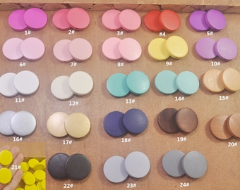 50Pcs colorful beads,Wood Beads Flat Round,Wood Spacer Beads ,Wood Disc Beads,25mm wood beads，wholesale,You Choose Color