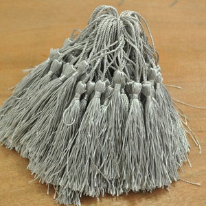 Wholesale Grey tassels,silky Mini Tassels,Silk Tassel,Satin Tassel,tassel charms,Tassel supply(about 3.0 inch plus 2 inch cord)
