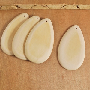 20Pcs Unfinished Wooden Drop Earrings, Teardrop shape for Earrings Wood Beads Pendant, DIY Drop Pendant,Wood Drop,wood supplies--76x43mm
