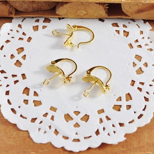 2-100Pcs,18k Gold Plated Earrings, Leverback Earrings, Leverback Ear Hoops, Earring Clip Connector,Earring Hoops, Gold Earring Findings,14mm