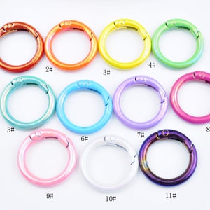 2-100Pcs 25mm Spring Gate, AB Farbe runder Verschluss, runder Kreis Ring, Snap Clip Auslöseverschluss, Federschnalle für Kette Geldbörse Schlüssel Schmuck