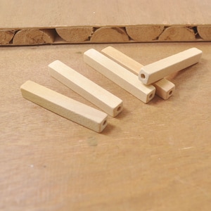 15pcs wood tubes,square wood tube beads，natural rectangle wood bead，Wood Beads Rectangle Unfinished，Jewelry Making -- 55x8mm