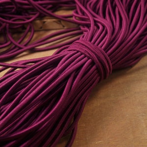 5 meters 4mm Elastic Cord,Wine Red Round Elastic rope,Stretch Drawstring,stretch cord,Elastic Rope Supply,Nylon Exterior Rubber Interior.