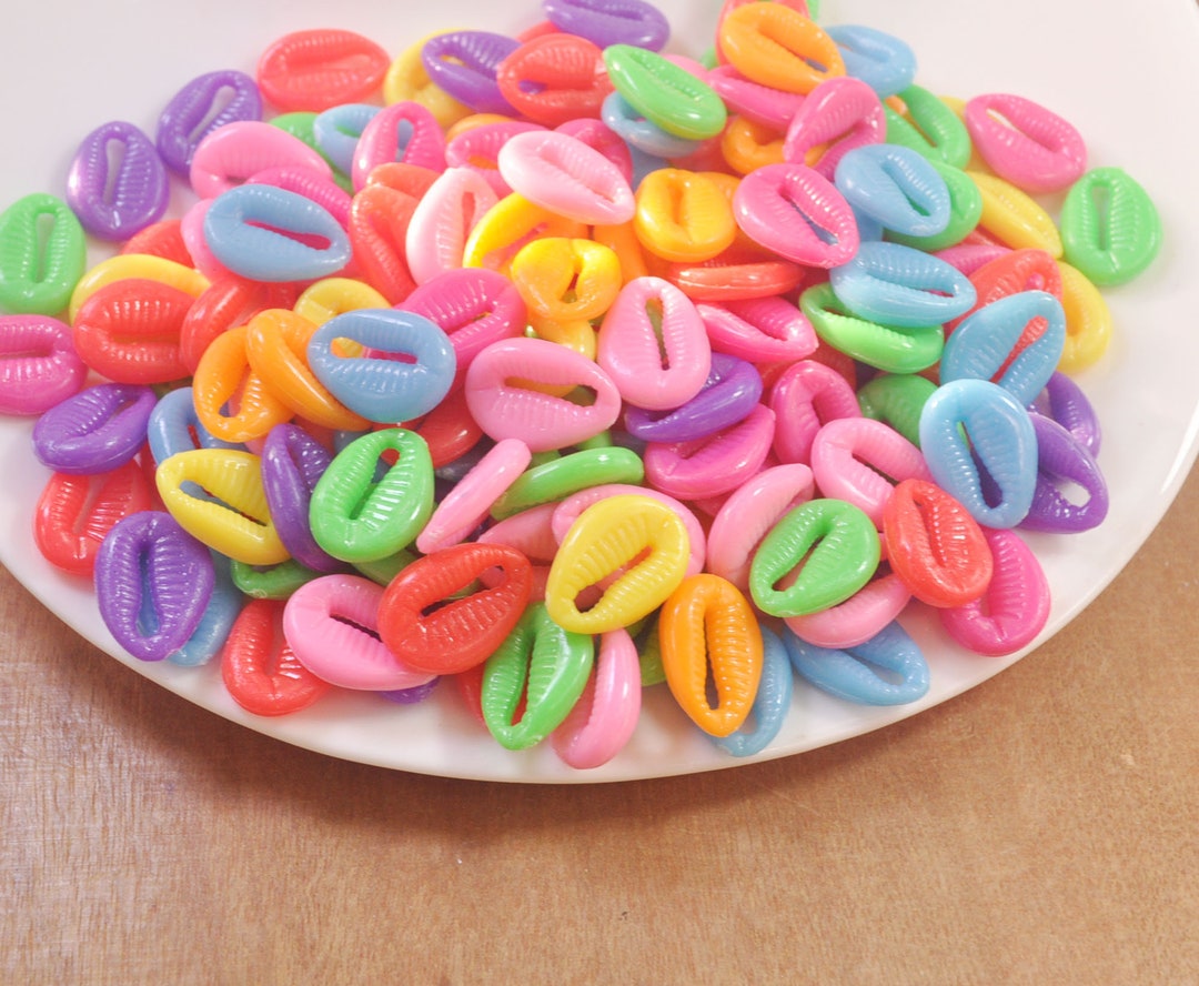 Cowry Shells,100pcs Mixed Color Acrylic Cowrie Beads,candy Pastel ...