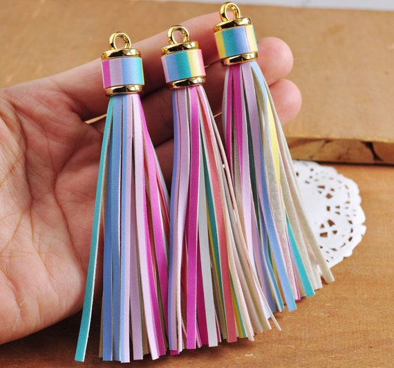 100 Pieces Multi Color Mini Tassels Handmade DIY Silky Tiny Tassels  Colorful Keychain Tassel for Earring Keychain Crafts Making 