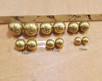 10Pcs 4mm/6mm/8mm/10mm/12mm/14mm/16mm/18mm/20mm/25mm Raw Brass round ball beads,Without Holes.Brass Hallow Bead.